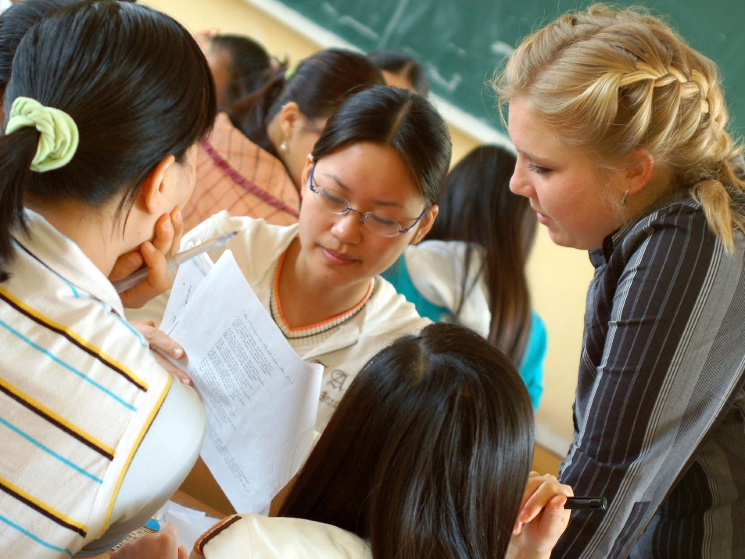 Teacher and students engaging